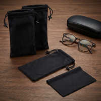 Étui souple et fin Mamlyn pour lunettes et téléphone, avec cordon de serrage, motif uni, fabriqué en Chine