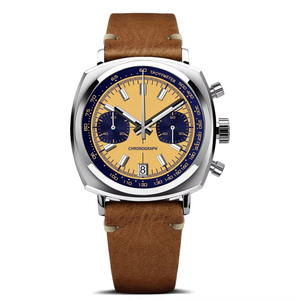 Montre à quartz unisexe à bracelet en cuir, style classique sport ovale, grand cadran de 42 mm, étanche, multifonctionnelle, vente chaude - Product Image 3