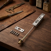 Loquet de porte à levier traditionnel en laiton massif, à installation facile, avec tige de 10 ou 12 pouces, vente en gros