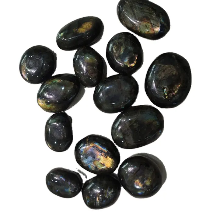 crystal craft natural rainbow obsidian palm stone, labradorite loose stone