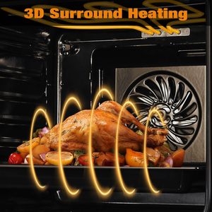 <span class=keywords><strong>Four</strong></span> mural électrique encastrable 24 pouces, 2,5 pi³, boutons mécaniques, porte en verre double couche, 5 fonctions de cuisson, 3000W, <span class=keywords><strong>four</strong></span> 70L - Product Image 6