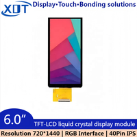 Layar LCD TFT 6 Zoll 720*1440 Lampu Latar LED 350 Kecerahan Antarmuka RGB Panel Layar Kustom