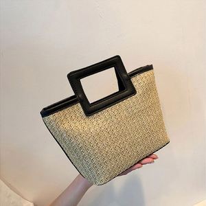 Sac En Paille Tressee <span class=keywords><strong>Demi</strong></span> Lune De Plage Osier Fait Main Sacs Mode Pour Femmes Filles Ensemble Seau Crochet a Faire Soi Meme - Product Image 6