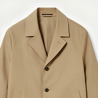 Manteau trench mi-long à revers cranté kaki pour homme