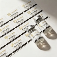 Étiquettes personnalisées en vinyle métallisé VS-339 (brillant/mat/or brossé) pour flacons de 3/10/30 ml, adhésif puissant, boîtes personnalisées assorties