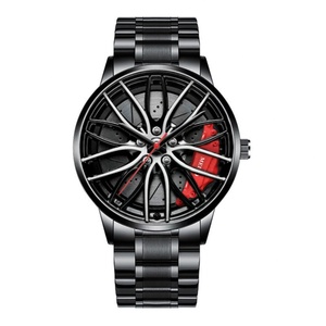 Reloj de pulsera de cuarzo para hombre con diseño creativo de rueda de coche, reloj deportivo de acero inoxidable. - Product Image 5