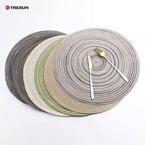 แผ่นรองจานผ้าฝ้ายทอทรงกลม ป้องกันความร้อน กันลื่น สำหรับโต๊ะอาหาร ขนาดใหญ่ ซักได้ ใช้ในครัวและห้องรับประทานอาหาร - Product Image 2