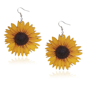 You Are <span class=keywords><strong>My</strong></span> <span class=keywords><strong>Sunshine</strong></span> Jewelry orecchini pendenti in legno moda fatti a mano margherita girasole regali di compleanno naturali per le donne personalizzati - Product Image 1