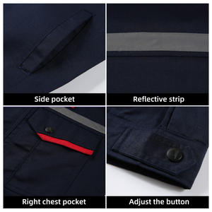 ملابس عمل رجالية متينة، أطقم زي عمال البناء مع عناصر عاكسة، ملابس ورش العمل المخصصة للرجال - Product Image 5