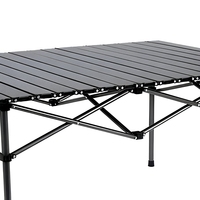 Table de pique-nique en métal peu encombrante pour le camping, table pliante d'extérieur durable et légère avec sac de rangement