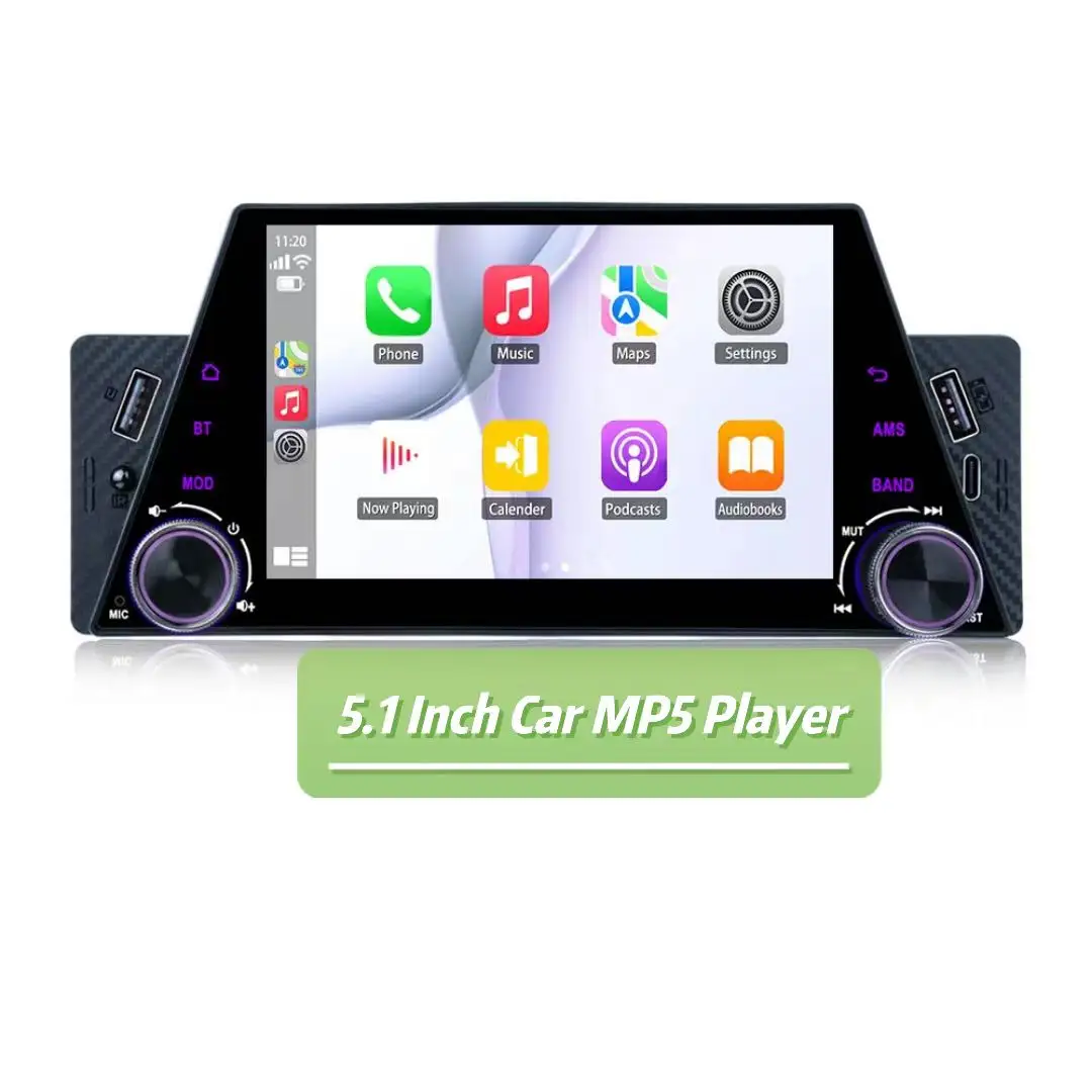 रीको साउंड 5.1 इंच मिरर लिंक बीटी एचडी 7 कलर लाइट म्यूजिक कार ऑडियो एंड्रॉइड ऑटो कारप्ले यूनिवर्सल 1 डिन कार एमपी5 प्लेयर के साथ