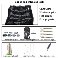 Clip sans couture dans les extensions de cheveux humains clips avec épingle de sûreté une pièce cheveux naturels indiens bruts