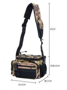 Échantillon gratuit prêt à être expédié Sac de pêche à bandoulière de haute qualité avec ceinture de taille détachable pour canne à pêche, leurre, moulinet Logo personnalisé - Product Image 2