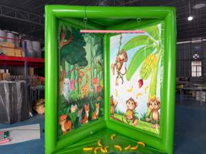 Castillo Inflable Duradero con Diseño de <span class=keywords><strong>Mono</strong></span> y Plátano para <span class=keywords><strong>Eventos</strong></span> Comerciales y Entretenimiento Infantil - Product Image 1