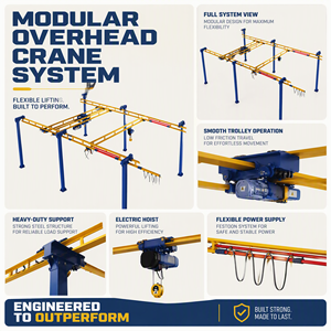 Sistema de Grúa Monorraíl de Viga Rígida de 1 y 2 Toneladas para Estaciones de Trabajo de Ensamblaje - Product Image 4