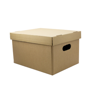 Caja de Cartón Corrugado Portátil Tipo Carpeta para Documentos de Oficina, Embalaje de Almacenamiento Impreso Personalizado con Asa, Opciones de Color y Tamaño - Product Image 1