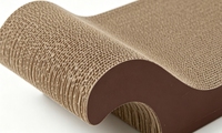 Lit à gratter pour chat en forme de S à double arche, en carton ondulé épais en nid d'abeille, surface de grattage multi-angles, grand espace de repos, jouet pour chat