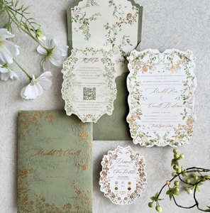 Inviti Matrimoniali in Letterpress, Set di Inviti Personalizzati con Carta Goffrata e Busta - Product Image 5