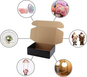 Bán Sỉ Hộp Thư In LOGO Theo Yêu Cầu Hộp Giấy Gấp Gọn Hộp Bưu Phẩm Gợn Sóng Vận Chuyển Màu Đen - Product Image 3