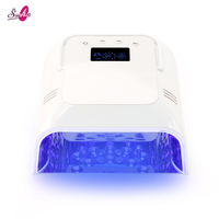 Lampe UV LED professionnelle haute puissance pour ongles avec ventilateur de refroidissement 108W sans fil rechargeable longueurs d'onde 365/405nm portable pour salon et maison