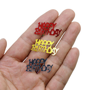 Confeti de fiesta de Feliz Cumpleaños de plástico de colores mezclados para decoraciones de fiestas de cumpleaños lentejuelas de cumpleaños - Product Image 3