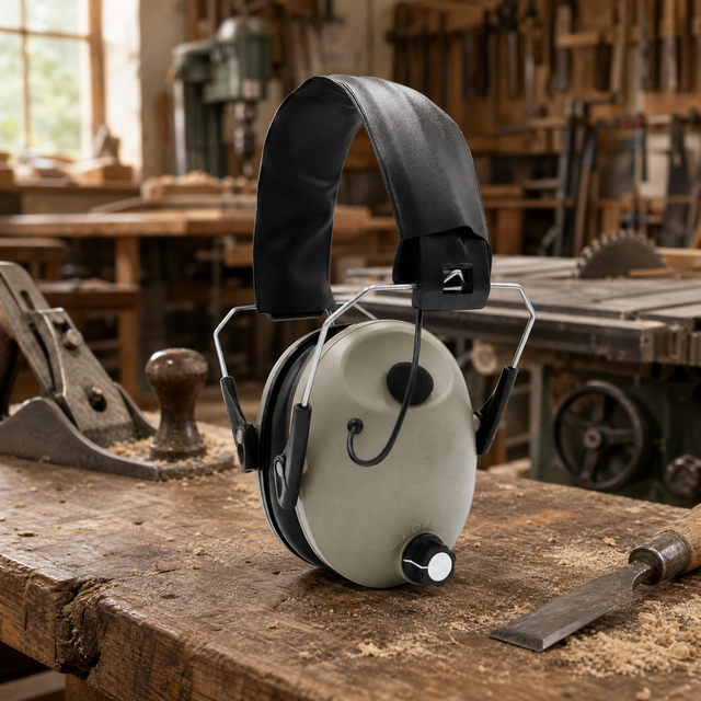 Electronic Noise Cancelling Hearing Protection Earmuffs with Microphone 23dB Safety Foldable Reusable Work