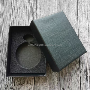 Boîte d'emballage de <span class=keywords><strong>montre</strong></span> de poche en papier noir, Boîte de <span class=keywords><strong>montre</strong></span> suspendue collier - Product Image 3