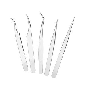 Strumenti professionali per unghie ricurvi dritti in acciaio inossidabile in fibra di Extension per ciglia precisione pinzette per il riscaldamento del sopracciglio - Product Image 2