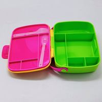 Boîte à lunch pour enfants, mignonne, étanche, de qualité alimentaire, portable, pour étudiants, boîte à bento isolée, sans BPA, 1200 ml, 5 compartiments, en plastique