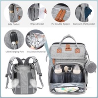 7 en 1 fonctionnel personnalisé luxe pliant humide fourre-tout couche maman sac étanche momie bébé sac à couches sac à dos avec station à langer