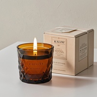 Boîte à bougie vide nordique personnalisée en verre bocaux à bougie de Noël de luxe en verre unique avec couvercle