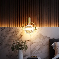 Lustre rond en cristal de luxe nordique tout en cuivre avec éclairage LED, installation suspendue pour chambre à coucher/salle de séjour