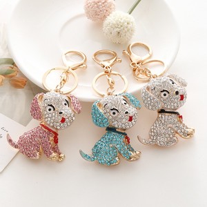Lovely Vintage Colorful Enamel <b>Bell</b> <b>Dog</b> Zinc Alloy Rhinestone Keychain Coin Holder with Charm - Product Image 3