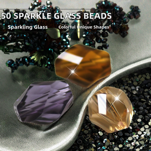 Paquete de 50 Piezas de Cuentas de Vidrio de Alta Calidad con Forma de Espiral, Facetadas, Brillantes e Irregulares para Collares y Pulseras - Product Image 2