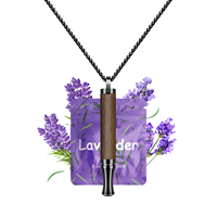 Collier de respiration anti-stress en acier inoxydable et bois, aide au sevrage tabagique, pendentif anti-anxiété, bijou inhalateur sans fumée