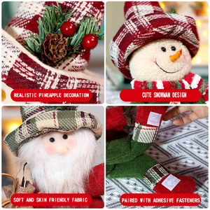 Decoraciones Navideñas para Cortinas al por Mayor 2025: Adornos Lindos de Muñeco de Nieve, Papá Noel y Alce para Regalos - Product Image 2