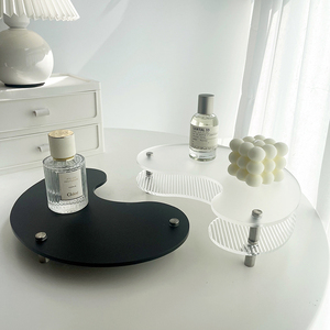 <span class=keywords><strong>Plateau</strong></span> à pieds décoratif en acrylique en forme d'arche transparente pour lavabo de salle de bain, meuble-lavabo servant de table basse pour le salon - Product Image 4