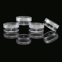 Pot PS clair de forme ronde 3g5g 7g 10g 15g 20g 25g pots cosmétiques en plastique avec bouchon à vis pour l’emballage cosmétique
