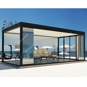 מכירה לוהטת קל התאסף אלומיניום רפפות פאטיו כיסוי עמיד למים מרפסת גג סוכך ביתן ערכות פרגולות עיצוב - Product Image 5