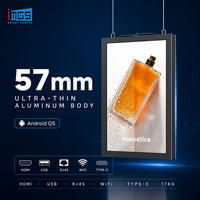Layar Digital Signage Iklan Toko 43 Inch, Gantung Plafon, Dua Sisi, Android 9, 16 Rasio Potret