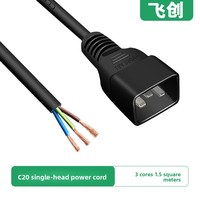 Câble d'alimentation pour serveur PDU en cuivre pur noir standard national 10A, fiches C13/C14/C19/C20, câble de connexion UPS à trois broches avec fils nus