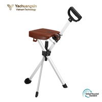 Canne de marche pliante avec siège en cuir PU et poignée en liège, tige en alliage d'aluminium, verrouillage rapide, tabouret de soutien portable pour la randonnée, design moderne