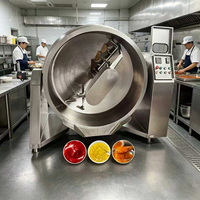 Marmite de cuisson à double enveloppe vapeur de qualité alimentaire avec agitation automatique pour sauces chili et purées de tomates
