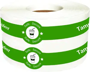 Seguro Tamper Evident Seals Stickers Bebida Comida Café Leche Té Helado Sello DE SEGURIDAD Pegatinas para etiquetas de frescura