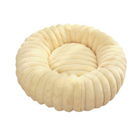 Nouveau style d'hiver, lit rond pour chien et chat en peluche de lapin verticale, confortable, doux et lavable