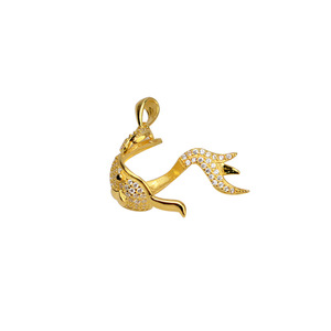 Colgante de Plata S925 con Cuentas Barrocas Deformadas en Forma de Pez Dorado con Engaste Vacío para Fabricación de Joyas 1427 - Product Image 5