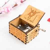 Caja de Música de Madera Moderna Minimalista con Manivela, Impresión UV Pintada, Regalo de Cumpleaños al por Mayor