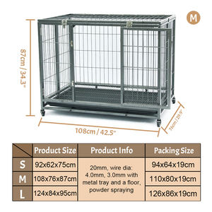 <span class=keywords><strong>Jaula</strong></span> plegable de acero de alta calidad <span class=keywords><strong>para</strong></span> mascotas, casa de perro de Metal con parte superior abierta, jaulas grandes <span class=keywords><strong>para</strong></span> <span class=keywords><strong>perros</strong></span> - Product Image 3