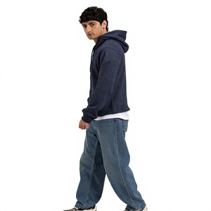 Sudadera con Capucha para Hombre, Color Verde Oliva, Corte Regular, Tejido de Punto, Color Sólido, Informal, 100% Algodón, Anti-Pilling, con Bolsillo, para Invierno - Product Image 2