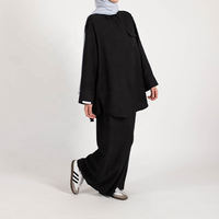 Vêtements islamiques 2 pièces ensembles modestes Abaya costume robe musulmane tunique et pantalon ensemble